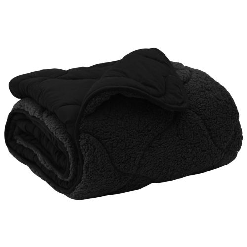 Зимен юрган Черно 155 x 220 cm Микрофибър и тедди флийс