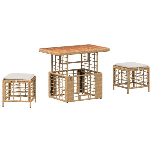 Комплект за хранене в градината 3 pcs Натурален и бял