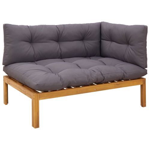 Ъглов диван Естествено и тъмно сиво 132 x 92 x 82 см