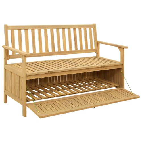 Пейка с място за съхранение 120 x 63 x 84 cm Солидна акация