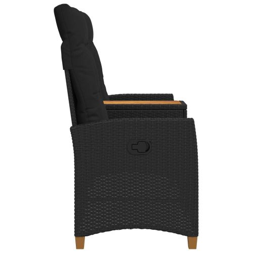 Люлееща се пейка с маса Черно 126 x 65 x 112 см полиратан