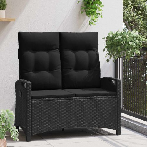 Градинска пейка Черно 105 x 60 x 112 см Стомана и полиester