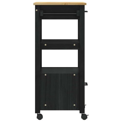 Кухненска количка MONZA Черно 48 x 40 x 88,5 см Солиден бор