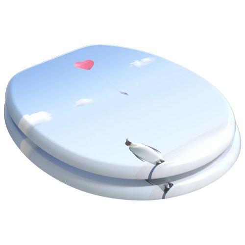 Мека затваряща се тоалетна седалка Синьо 44 x 38 см ПДЧ