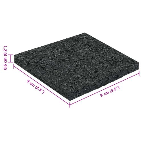 Подложка от гумена гранулат Черен 9 x 9 x 0,6 см Каучук