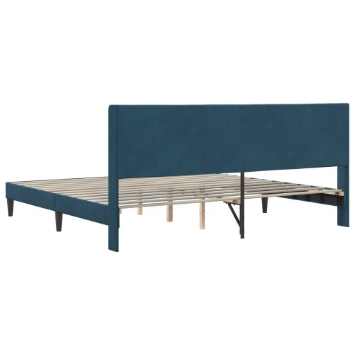 Рамка за легло с таблото Синьо 200 x 200 cm Кадифе