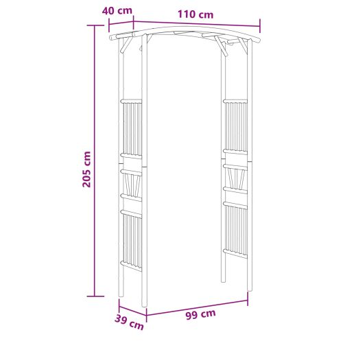 Градинска арка Натурално 110 x 40 x 205 см Бамбук