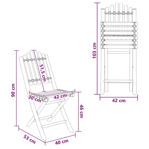 Градински стол 4 pcs Естествен Бамбук