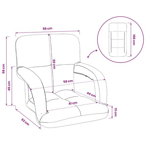 Подово кресло Виненочервен 58 x 62 x 58 см Кадифе