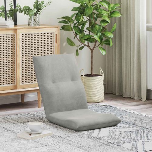 Подово кресло Светлосиво 46 x 50 x 61 см Кадифе