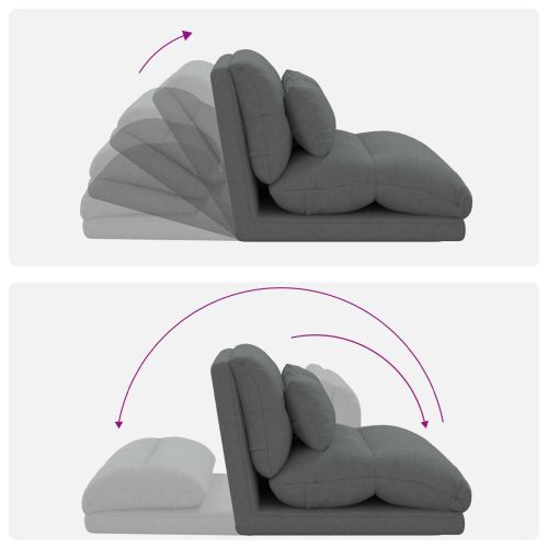Подово кресло Тъмен сив 110 x 82 x 55 см текстил