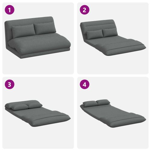 Подово кресло Тъмен сив 110 x 82 x 55 см текстил