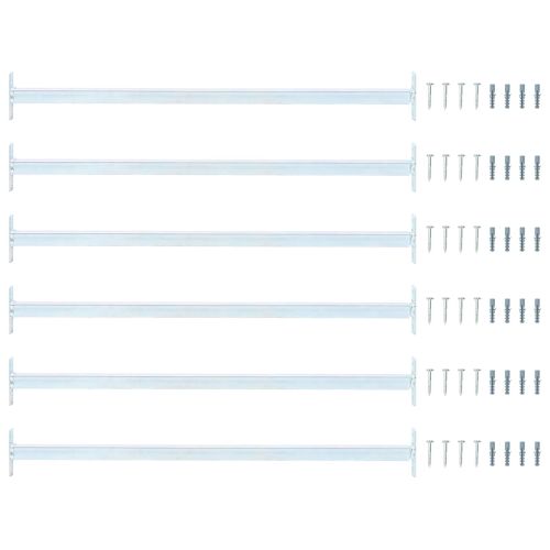 Регулируема защитна преграда за прозорци 6 pcs Сребрист Стомана