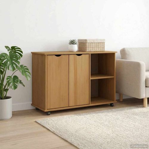 Плъзгащ кабинет Меден кафяв 100 x 39 x 65,5 см Солиден бор