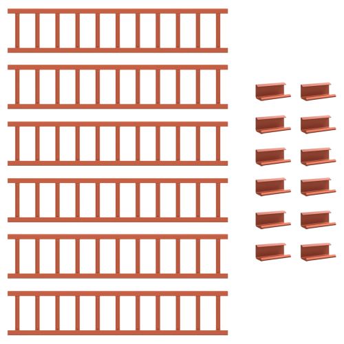 Снегозадържател за покрив Червено 600 x 2,5 x 20 см Стомана