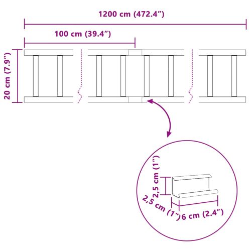 Снегозадържател за покрив Червено 1200 x 2,5 x 20 см Стомана