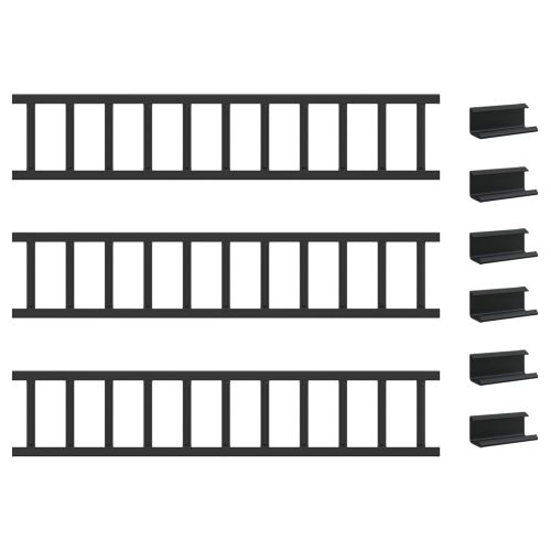 Снегозадържател за покрив Черно 300 x 2,5 x 20 см Стомана