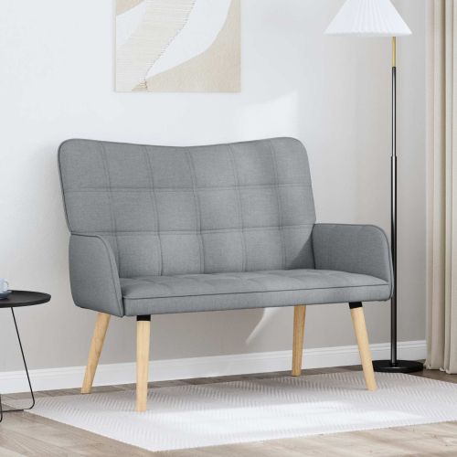 Диван с два места Светлосиво 115 x 61 x 87 см текстил