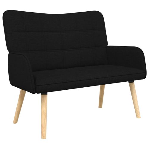 Диван с два места Черен 115 x 61 x 87 см текстил