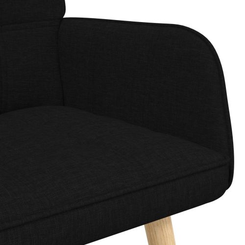 Диван с два места Черен 115 x 61 x 87 см текстил