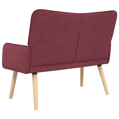 Диван с два места виненочервен 115 x 61 x 87 см текстил