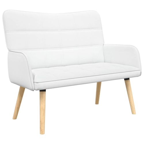 Диван с два места Бял 115 x 61 x 87 см текстил