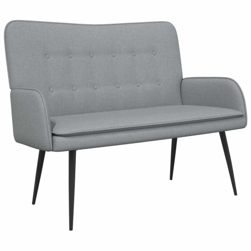 Двуместна софа Светлосиво 115 x 61 x 87 см текстил