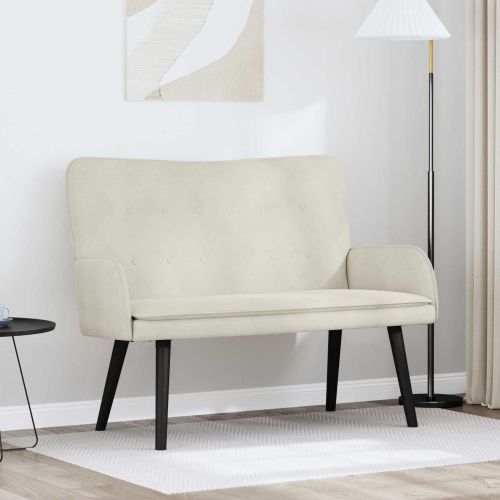 Диван с два места Крем 115 x 61 x 87 см Кадифе