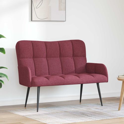 Диван с два места виненочервен 115 x 61 x 87 см текстил