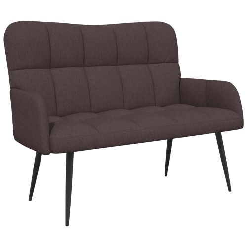 Диван с два места Тъмен кафяв 115 x 61 x 87 см текстил