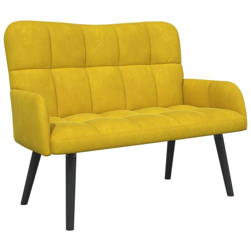 Диван с два места Жълто 115 x 61 x 87 см Кадифе