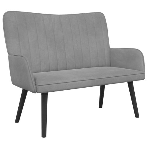 Диван с два места Светлосиво 115 x 61 x 87 см Кадифе