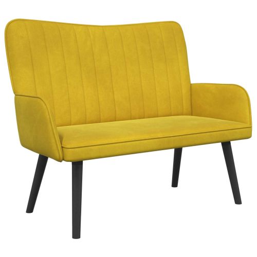 Диван с два места Жълто 115 x 61 x 87 см Кадифе