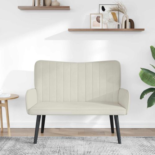 Диван с два места Крем 115 x 61 x 87 см Кадифе