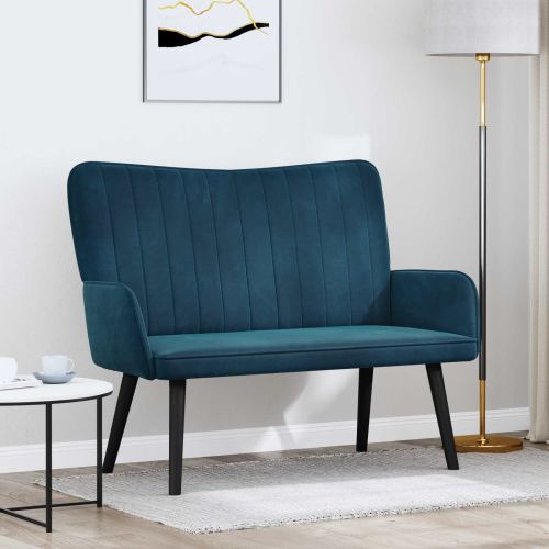 Диван с два места Синьо 115 x 61 x 87 см Кадифе