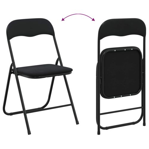 Сгъваем стол 2 pcs Черен 48 x 44 x 78 см Кадифе