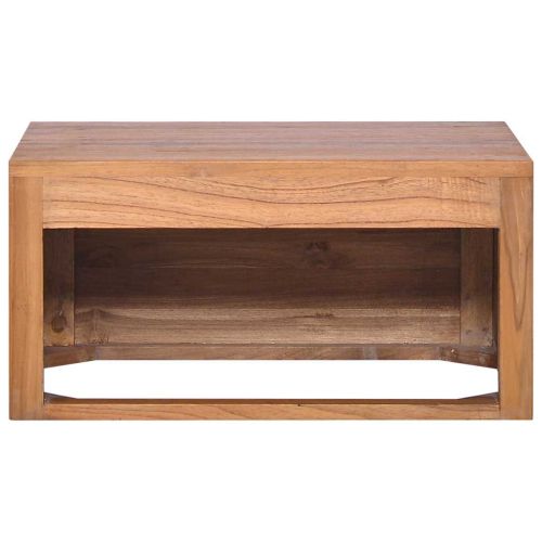 Шкаф за баня за стенен монтаж, 60x45x30 cм, тиково дърво масив
