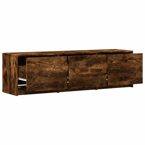 TV шкаф с LED с LED с чекмедже Пушена Дъб 140 x 34 x 40 см