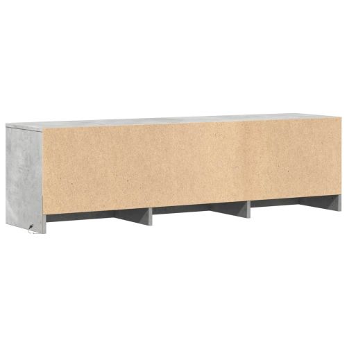 TV шкаф с LED с LED с чекмедже Бетонно Сиво 140 x 34 x 40 см
