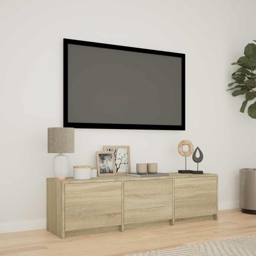 TV шкаф с LED с LED с чекмедже Сонома дъб 140 x 34 x 40 см