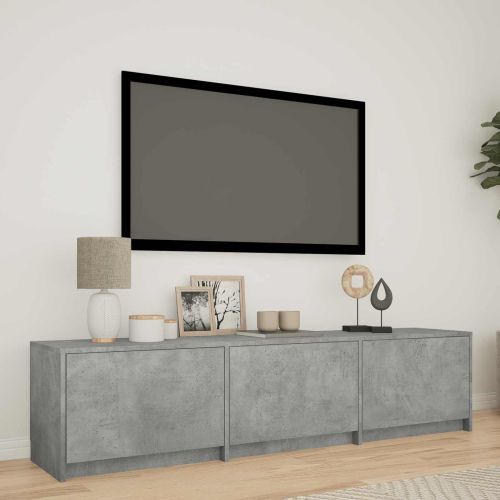 TV шкаф с LED с LED с чекмедже Бетонно Сиво 165 x 34 x 40 см