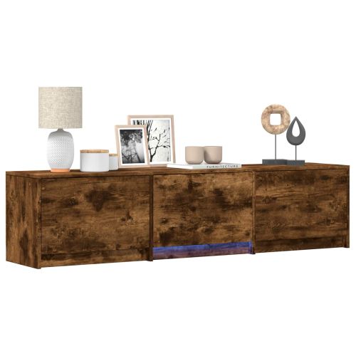 TV шкаф с LED с LED с чекмедже Пушена Дъб 165 x 34 x 40 см