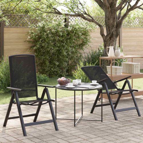 Лежанки за градина 2 pcs Черно 58 x 71 x 112 см Textilene