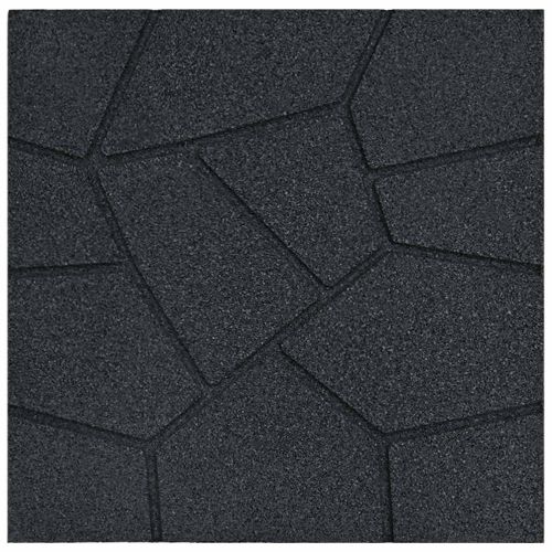 Стъпаловиден камък 6 pcs Черен 40,5 x 40,5 x 2 см Каучук