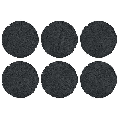Стъпаловиден камък 6 pcs Черен Ø 45 x 1,8 см Каучук