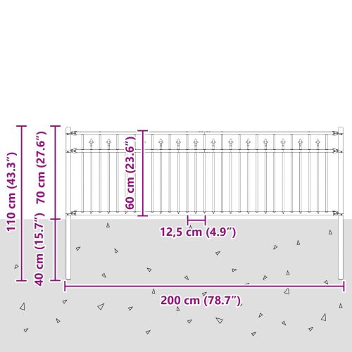 Оградна колче BAARLO Черно
