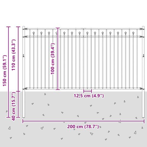 Оградна колче BAARLO Черно