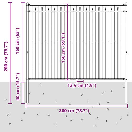 Оградна колче BAARLO Черно