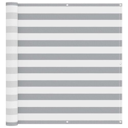 Балконен екран Светлосив и бял 110 x 300 cm Оксфордска тъкан