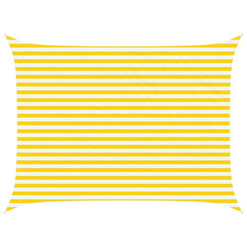 Слънчево платно за сянка Жълт и бял 4 × 3 m
